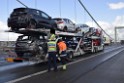 Schwerer LKW VU PKlemm A 4 Rich Olpe auf der Rodenkirchener Bruecke P207